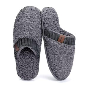 Women's Memory Foam Warm Indoor Slippers Slip-On Mule - Grey
